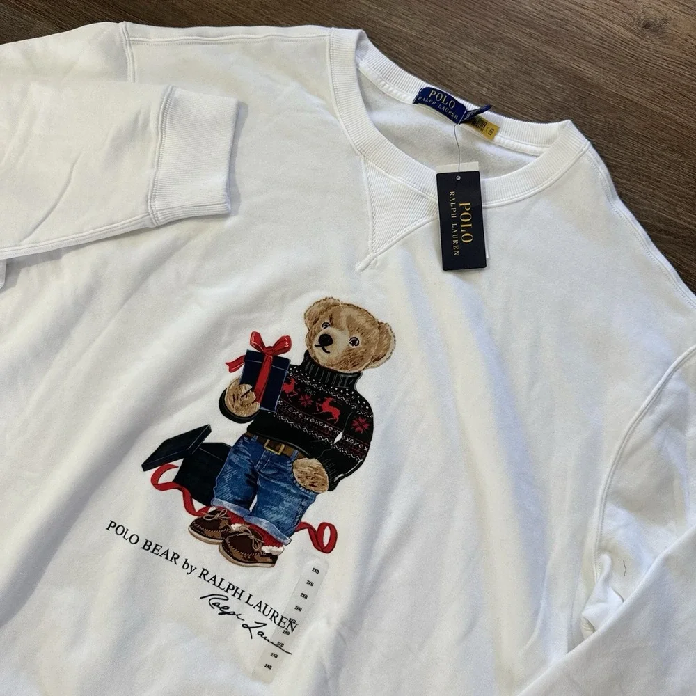 NWT Polo Ralph Lauren Christmas Bear Crewneck Pullover Sweatshirt‎ Sz 2XB